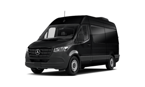 Mercedes Sprinter: Seats 14 passengers with space for 14 checked bags, perfect for larger groups and comfortable travel.